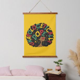 Unapologetically Dope Black Girl Afro Hanging Tapestry