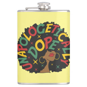 Unapologetically Dope Black Girl Afro  Hip Flask