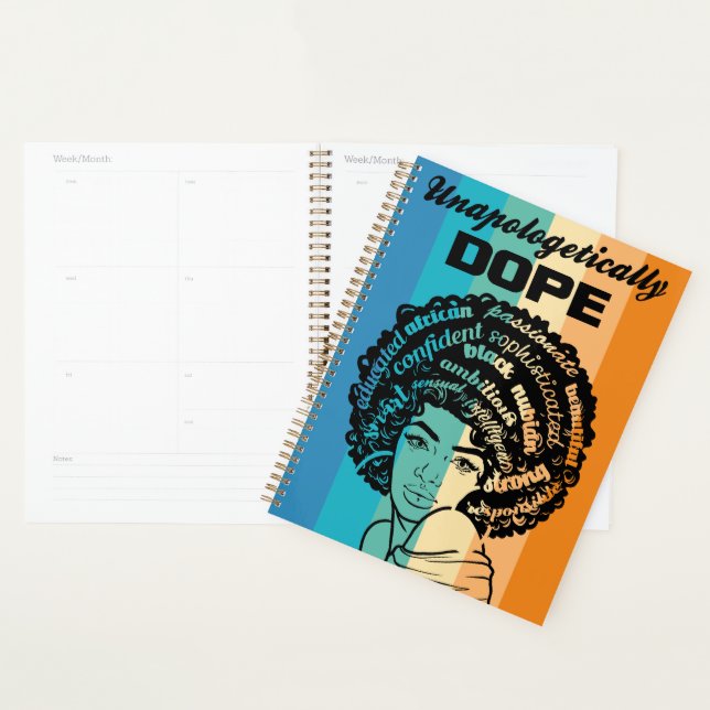 Unapologetically Dope Black Queen African Woman Me Planner (Display)
