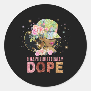 Unapologetically Drug Black History Month African Classic Round Sticker