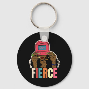 Unapologetically Drug Fierce Black Afro Black Hist Key Ring