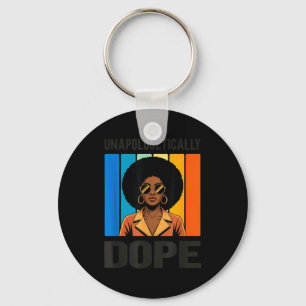 Unapologetically Retro Afro Woman Black Pride Key Ring