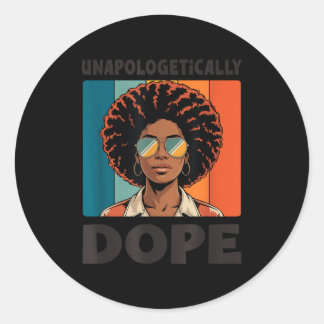 Unapologetically Retro Melanin Confidence  Classic Round Sticker