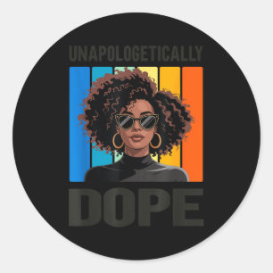 Unapologetically Stylish Afro Woman  Classic Round Sticker