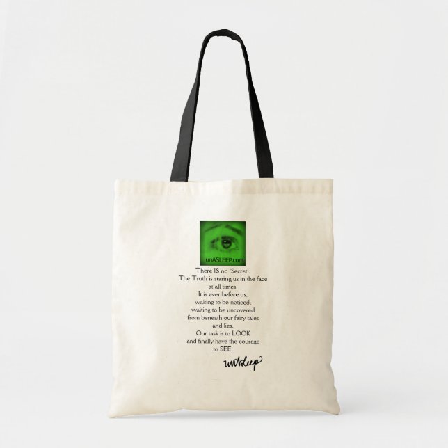 unASLEEP EYE-Con canvas tote, night vision Tote Bag (Front)