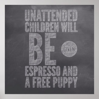 Unattended Children Pub Chalk Collection by M.A Poster