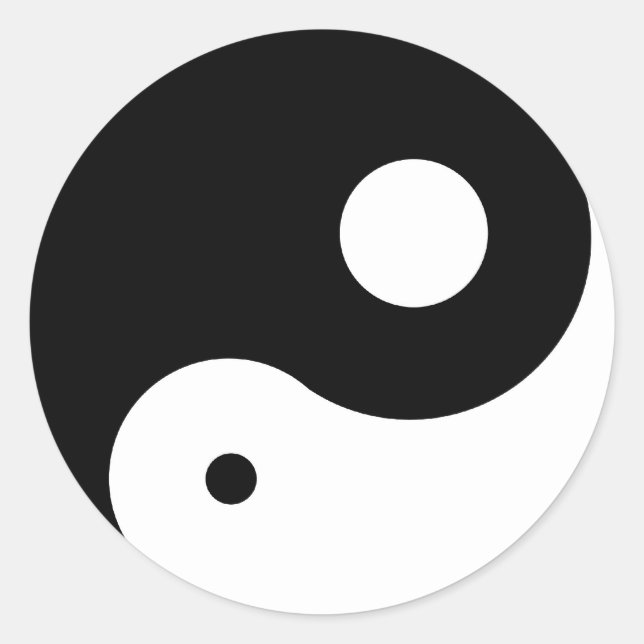 unbalanced yin yang symbol classic round sticker (Front)