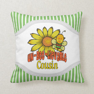 Unbelievable Cousin Sunflowers and Bees Cushion
