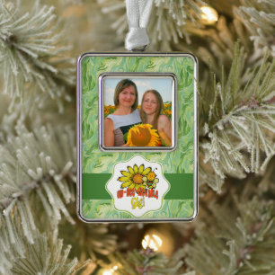 Unbelievable Gigi Sunflower and Bees Silver Plated Framed Ornament