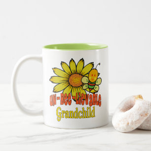 Unbelievable Grandchild Sunflowers and Bees Two-Tone Coffee Mug