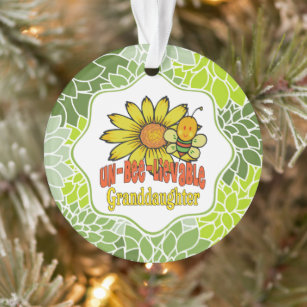 Unbelievable Granddaughter Sunflowers and Bees Ornament