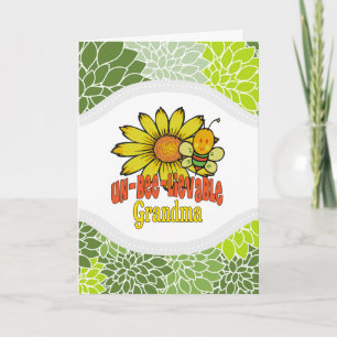 Unbelievable Grandma Sunflowers and Bees Card