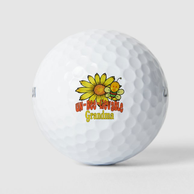 Unbelievable Grandma Sunflowers and Bees Golf Balls (Front)