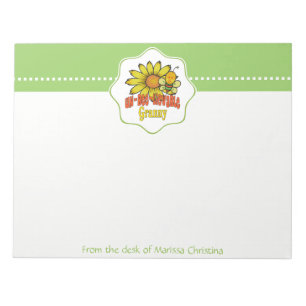 Unbelievable Granny Sunflowers and Bees Notepad