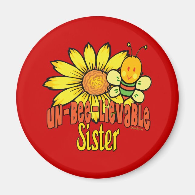 Unbelievable Sister Sunflowers and Bees Magnet (Front)