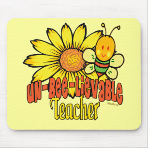 Unbelievable Teacher with Sunflowers and Bees Mouse Pad