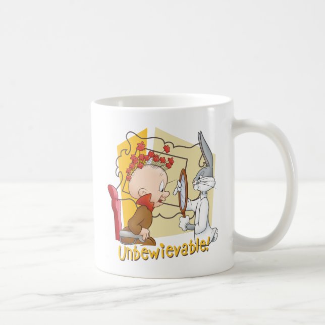 "Unbewievable" Barber BUGS BUNNY™ & Elmer Fudd Coffee Mug (Right)