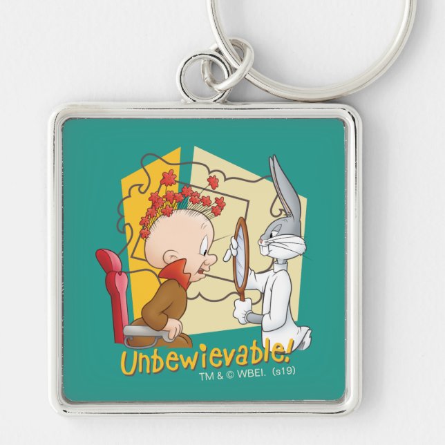 "Unbewievable" Barber BUGS BUNNY™ & Elmer Fudd Key Ring (Front)