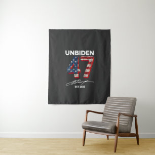 Unbiden 47 Trump Est. 2025 4th Of July Tapestry