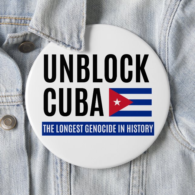 Unblock Cuba 6 Cm Round Badge (In Situ)