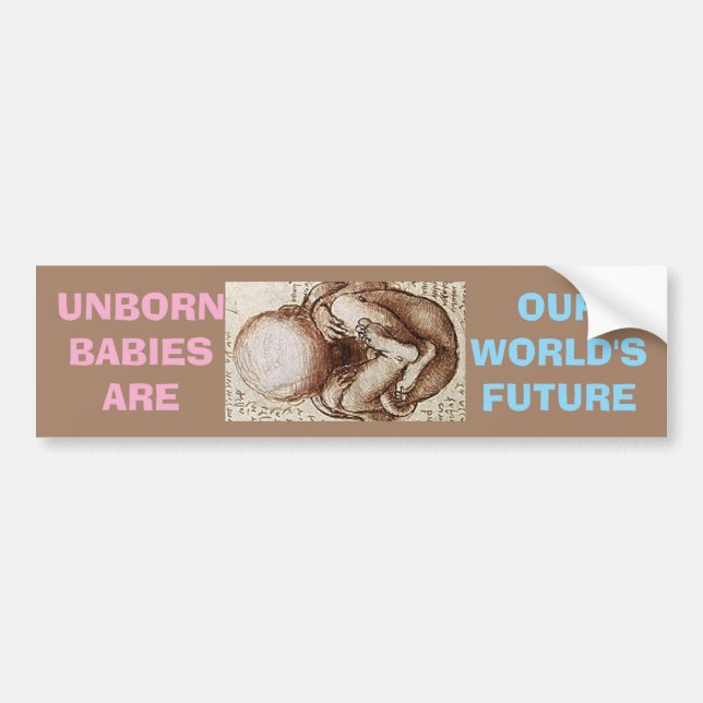 UNBORN BABES ARE OUR WORLD'S FUTURE BUMPER STICKER (Front)