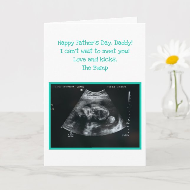 Unborn Baby Expecting Dad Father's Day Card (Small Plant)