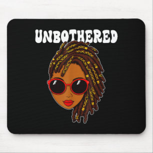 Unbothered afro woman sunglasses african american mouse pad