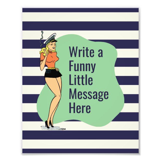 Unbothered Attitude: A Retro Chic Pinup Photo Print (Front)