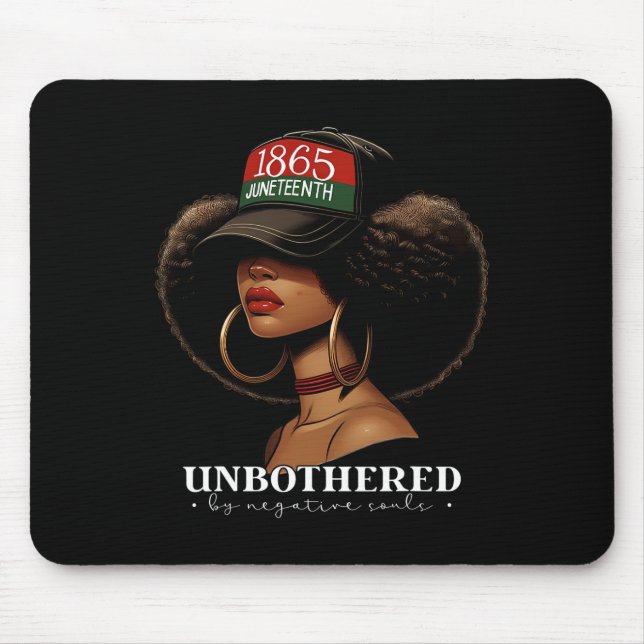 Unbothered By Negative Souls Afro Black Girl Ameri Mouse Pad (Front)