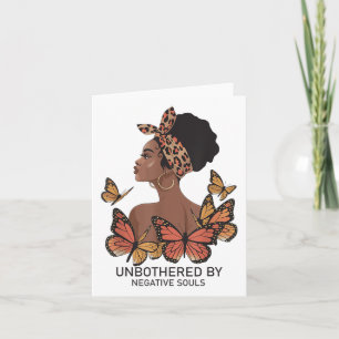 Unbothered By Negative Souls Afro Black Girl Butte Card