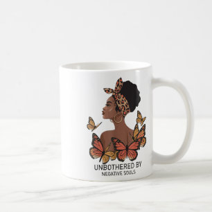 Unbothered By Negative Souls Afro Black Girl Butte Coffee Mug