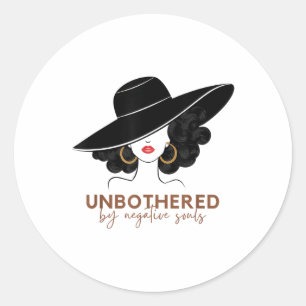 Unbothered By Negative Souls Black History Month Classic Round Sticker