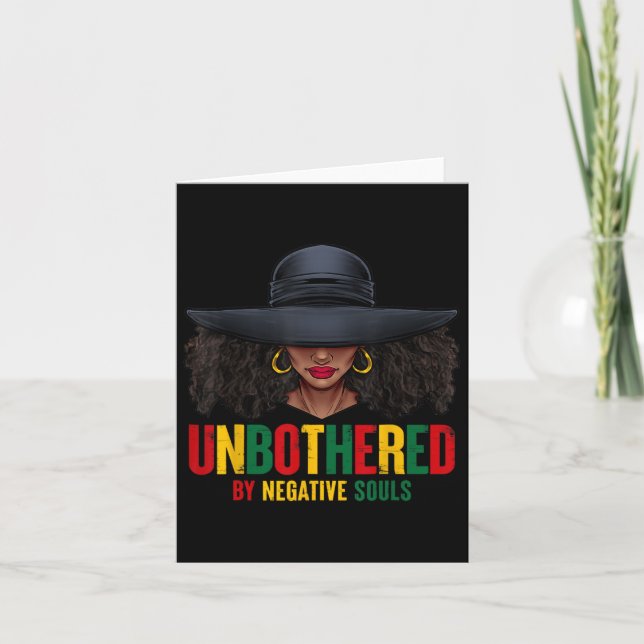 Unbothered By Negative Souls Juneteenth Black Wome Card (Front)