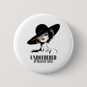 Unbothered By Negative Souls Ladies Black History 6 Cm Round Badge
