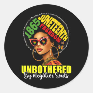 Unbothered By Negative Souls Melanin Black African Classic Round Sticker
