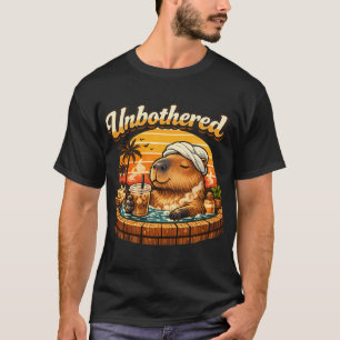 Unbothered Capybara Hot Tub Sticker Funny Chill T-Shirt