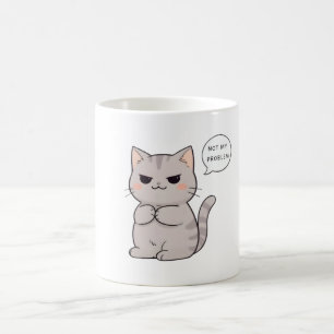 Unbothered Cat "Not My Problem" Funny Design Coffee Mug