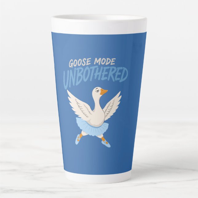 Unbothered Goose Mode Funny Ballet Goose Latte Mug (Front)