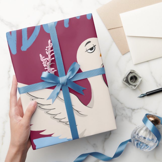 Unbothered Goose Mode Funny Ballet Goose Wrapping Paper (Gifting)