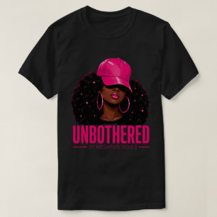 Unbothered Pink Cap Afro Woman Urban Art T-Shirt
