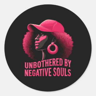 Unbothered Sy Black Queen African American Classic Round Sticker