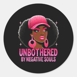 Unbothered Sy Black Queen African American Ladies Classic Round Sticker