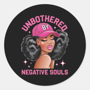 Unbothered Sy Black Queen African American Ladies Classic Round Sticker