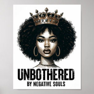 Unbothered Sy Black Queen African American Ladies Poster