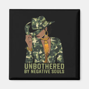 Unbothered Western Black Cowgirl Camo Camouflage W Magnet