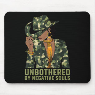 Unbothered Western Black Cowgirl Camo Camouflage W Mouse Pad