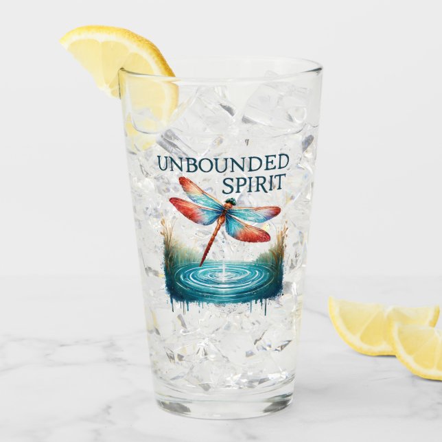 Unbounded Spirit - Artistic Dragonfly Glass (Front Ice)