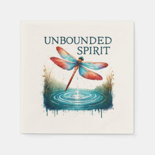 Unbounded Spirit - Artistic Dragonfly Napkin