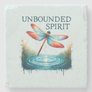Unbounded Spirit - Artistic Dragonfly Stone Coaster