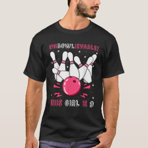 Unbowlievable This Girl Is 9 Birthday Bowling Part T-Shirt